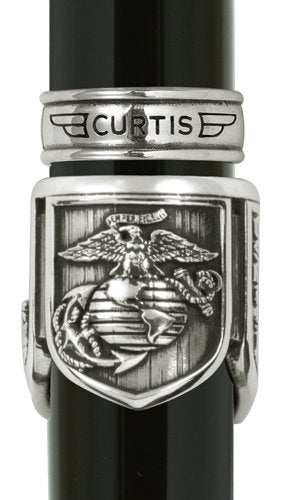 Curtis Australia US Marine Dreamwriter Ball Point Pen, Black/White with Bronze (40047901-14)