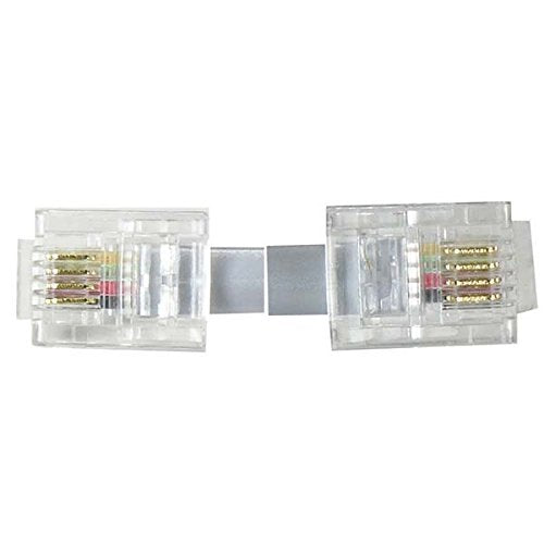 InstallerParts (400 Pack) 7Ft RJ11 Modular Telephone Cord Extension- Reverse Wiring, Silver