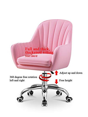 Computer Chair with Metal Feet Suede Upholstered Office Chair Sofa Chair Suitable for Home Office and Meeting Room Gray Pink (Color : Lavender)
