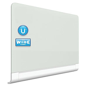 Quartet Magnetic Whiteboard, Glass White Board, Dry Erase Board, 85" x 48"  with Concealed Tray, Wide Format, Frameless, Horizon (G8548HT)