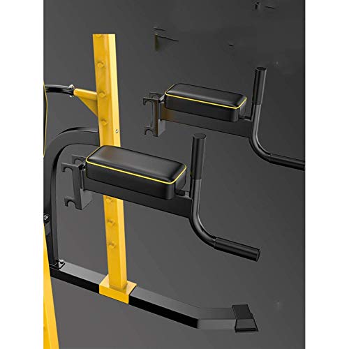 DSWHM Fitness Equipment Strength Training Weight Racks Power Tower Weight Lifting Squat Rack Dip Station Pull-Up Bar Push-Up Grips Stands Adjustable Height Home Fitness Workout Station