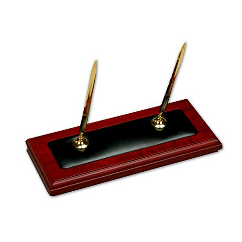 Dacasso Rosewood and Leather Desk Set, 8-Piece