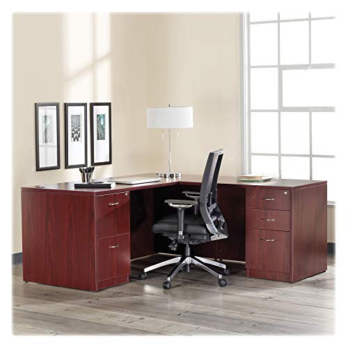 Lorell LLR59582 Essentials Series Mahogany Reception Desk