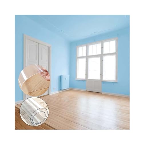RIBONI Vinyl Rectangular Chair Mat Protector for Hard Floors - Clear - 140X180CM