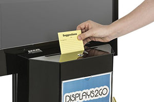 Displays2go LSBST2BKBK Double Sided Poster Stand with Locking Ballot Box, Floor Standing, Black