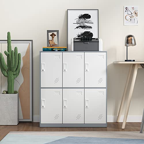 Metal Storage Cabinet with Card Slot - White+Gray 37.8" L*37.8" W*4.33" H