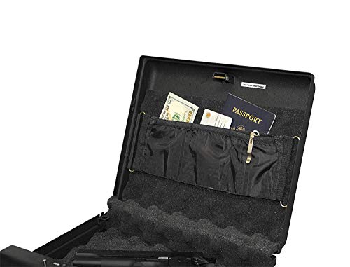 GunVault MicroVault XL Portable Large Gun Safe with Illuminated No-Eyes Digital Keypad and Security Cable (2 Pistol Capacity)
