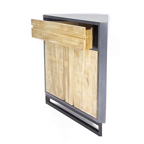 Heather Ann Creations W191126-GWW Nova Modern Rustic 2 Door Corner Cabinet with Top Shelf, 32" Gray