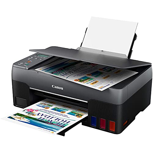 Canon Pixma G3260 All-in-One Wireless MegaTank Printer with Copy, Scan, Photo, Mobile Print 4468C002 and High Yield Refillable Tanks, Ink Set + 2 Extra Black Bundle with DGE USB Cable + Software Kit