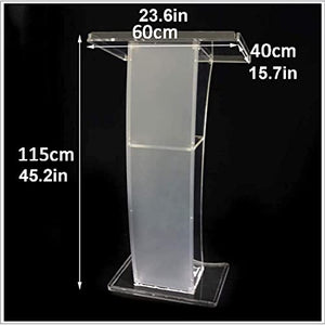 Generic Clear Acrylic Lectern Podium Stand with LED Light - Church Conference Lecture Table