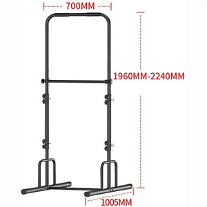 DSWHM Fitness Equipment Strength Training Equipment Strength Training Dip Stands Multifunctional Power Tower Pull Up Bar Dip Station Stands Adjustable Height 196-224 cm Full Body Strength Training