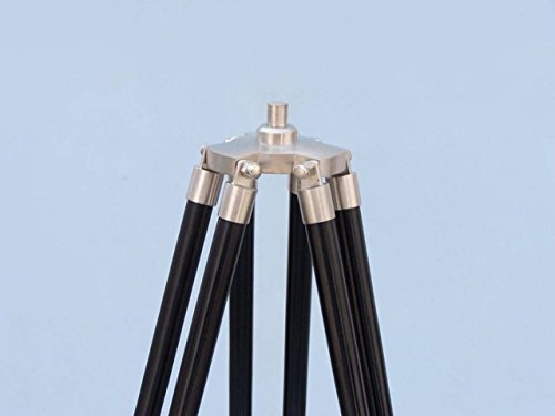 Hampton Nautical ST-0148-BN-L Floor Standing Brushed Nickel with Leather Anchormaster 65"-Ship Nautical Telescope