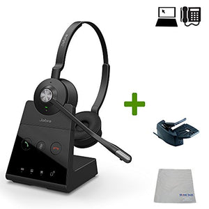 Jabra Engage 65 Wireless Headset Bundle | PC/Deskphone, USB, Lifter | Meets Microsoft Skype for Business Open Office Requirements | 13 Hour Battery, Busy Light, Connect 2 Devices (Stereo)