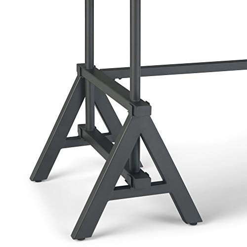 Simpli Home Sklar SOLID MANGO WOOD and Metal Modern Industrial 52 inch Wide Home Office Desk, Writing Table, Workstation, Study Table Furniture in Distressed Dark Brown