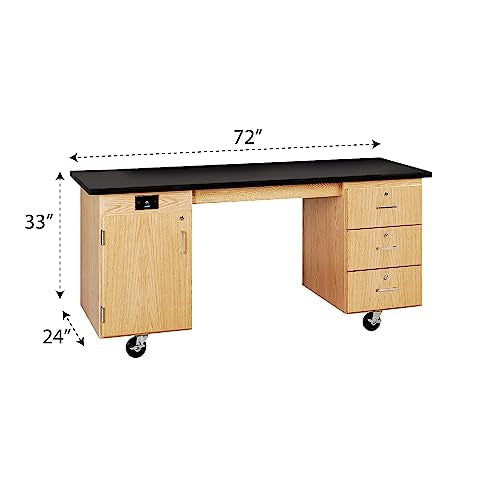 Diversified Woodcrafts Kinetic Classroom ADA Mobile Lab Station, Oak