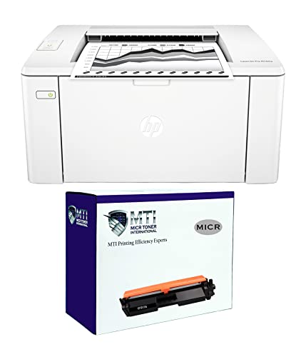 MICR Toner International Laser M102w Check Printing Bundle with 1 MTI 17A CF217A Modified OEM MICR Toner Cartridge