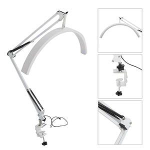 Airshi Half Moon Desk Lamp with Folding Arm - 5 Brightness Levels - High Color Rendering - White - Office (US Plug)