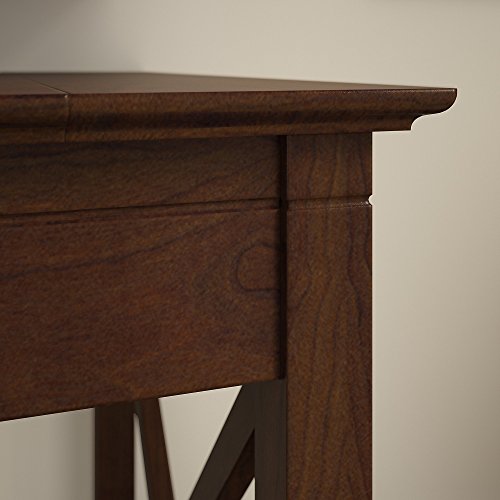 Bush Furniture Key West 48W Writing Desk with 2 Drawer Lateral File Cabinet in Bing Cherry