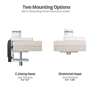 SIIG Dual Monitor Desk Mount, 17" to 35", USB 3.0 and Audio Extend Ports, Fits Two Flat/Curved Monitors, Load Bearing 33 lbs max Each, VESA 75x75 100x100, C-Clamp and Grommet Base (CE-MT3211-S1)