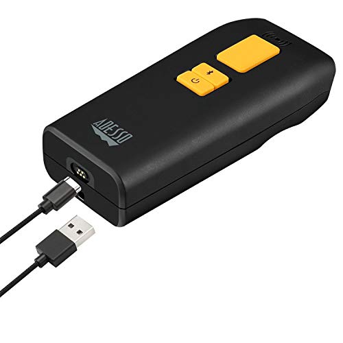 NuScan 3500TB - Portable Commercial 2D Wireless Barcode Scanner with Detachable Magnetic Cable, Antimicrobial, CCD Sensor, with Bluetooth for POS, Smartphones, and Tablets