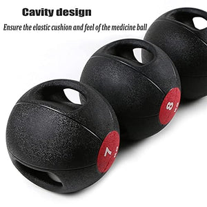 Medicine Ball Double Handle Medicine Ball, Core Training Cross Training Throwing Training Rubber Fitness Ball, Strength Training Equipment Suitable for Home Gym (Size : 9kg/19.8lb)