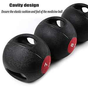 Medicine Ball Double Handle Medicine Ball, Core Training Cross Training Throwing Training Rubber Fitness Ball, Strength Training Equipment Suitable for Home Gym (Size : 7kg/15.4lb)
