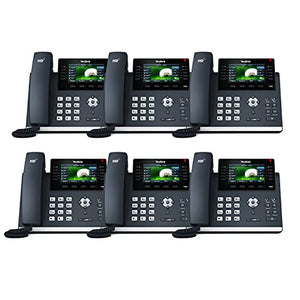 TWAComm.com Yealink SIP-T46U Business Phone System Starter Pack - Voicemail, Auto Attendant, Call Recording, 6 Phone Bundle