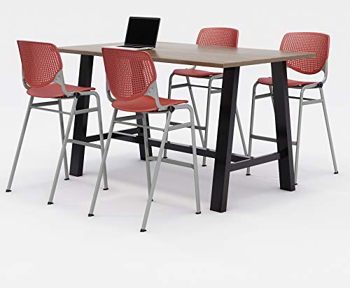 KFI Midtown and Kool Table & Chair Set, 36" W x 41" D x 72" H, Coral by KFI