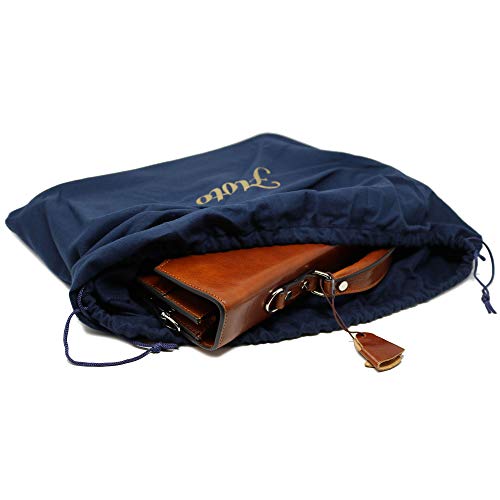 Floto Ponza Full Grain Leather Briefcase in Olive (Honey) Brown