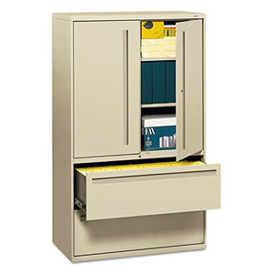 HON 795LSL 700 Series Lateral File with Storage Cabinet, 42" x 19-1/4", Putty