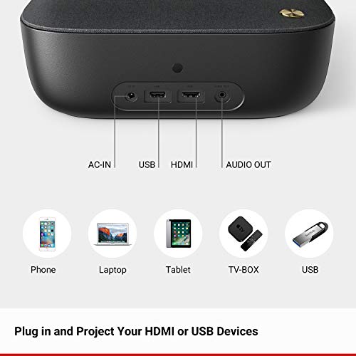 Nebula by Anker Prizm II Native Full HD 1080p 200 ANSI lm LED Multimedia Projector, Dual Bass Speakers, Horizontal & Vertical Keystoning, FireTV, PS4, HDMI, VGA, AV, & USB for Films, Games, & More