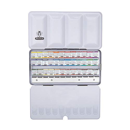 Schmincke Horadam Aquarell Half-Pan Paint Metal Set with 12 Open Spaces, Set of 36 Colors (74436097)