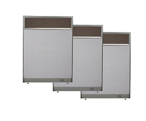 GOF Partial Glass Panel Office Partition Wall Divider (30w x 48h, 3 Qty)
