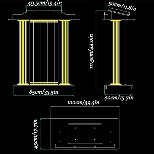 JOuan Acrylic Church Podium Stand with Wheels