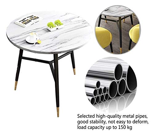 SYLTER Office Conference Table, Coffee Table, and Chair Set - Simple Style 80cm Wooden Round Dining Table - Green & Blue