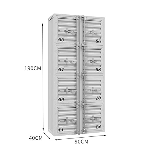 Industrial Storage Cabinet with Door, Gray Metal Locker Cabinet - 4 Doors