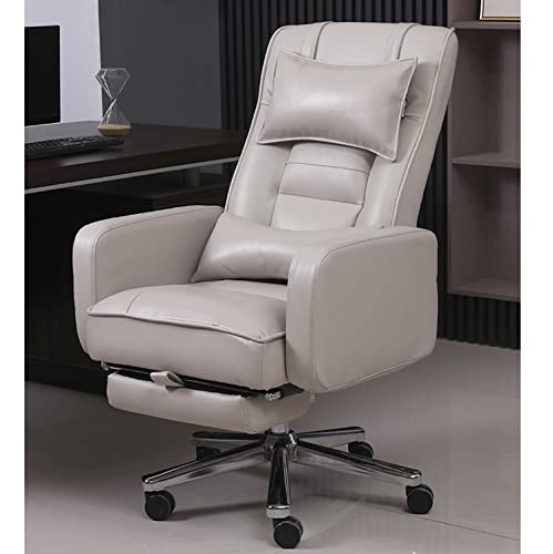 HUIQC Executive Managerial Office Chair with Lumbar Support and Reclining Function (Gray)