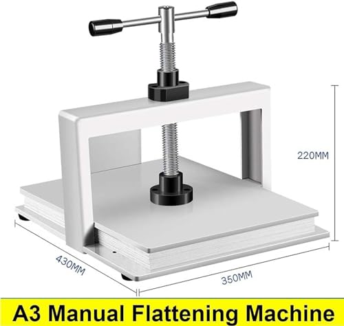 Generic Bookbinding Press Machine, A3/A4 Flat Paper Press, Double Balance Rod Steel Notes Invoice Flattening Nipping Machine