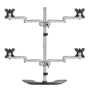 StarTech.com Quad-Monitor Stand - For up to 32" VESA Mount Monitors - Articulating - Steel & Aluminum - Four Monitor Mount (ARMQUADSS),Silver