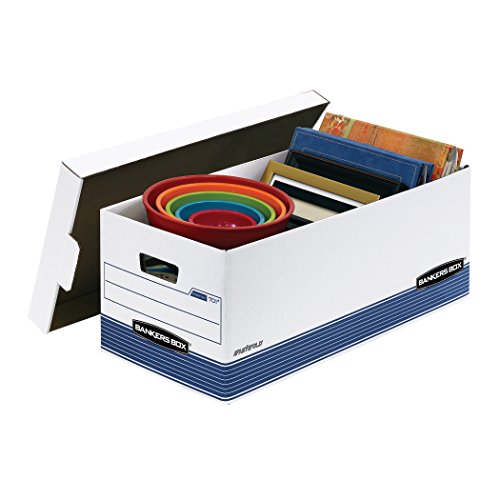 Bankers Box STOR/FILE File Storage Box, White, Blue, 20-Pack