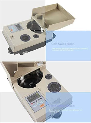 Money Counter Roller Coin Sorter Coin Counter Coin Counting Machine with High Speed Coin Sorting Machine for Coins of Different Diameters and