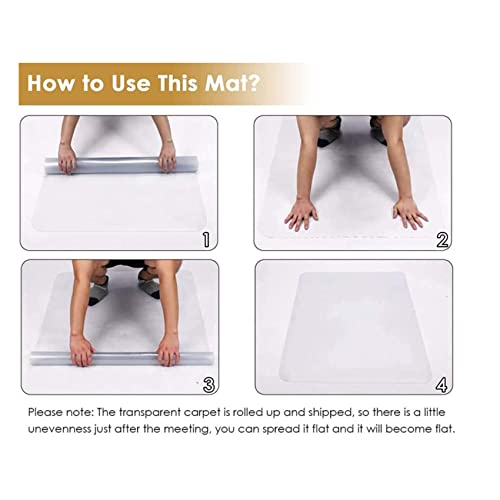 ZHOUHONG Clear Desk Chair Mat Runner Rug - Heavy Duty Waterproof Protector - Multipurpose Vinyl Roll, 2mm Thick, Various Widths