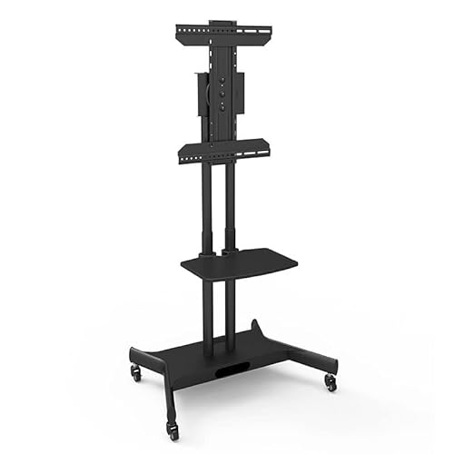 WAWJB Mobile TV Cart TV Floor Stand for 32-65" TVs with AV Shelf & Camera Holder