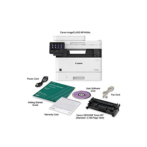 Canon Imageclass MF445dw - All In One, Wireless, Mobile Ready Duplex Laser Printer, with 3 Year Warranty, White, Amazon Dash Replenishment Ready