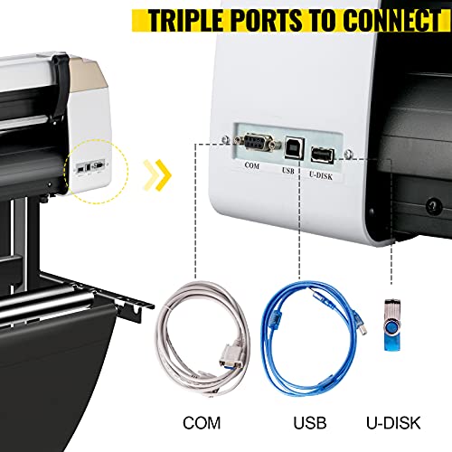 VEVOR Vinyl Cutter Machine, 720mm Cutting Plotter, Automatic Camera Contour Cutting 28 Plotter Printer with Servo Motor & Stand Vinyl Cutting Machine Adjustable Force and Speed for Sign Making