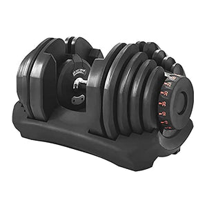 HolaHatha 10 to 90 Pound Adjustable Dumbbell Free Weight with Storage Tray for Home Gym Workout and Fitness Activities, Single