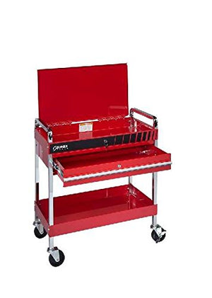 Sunex Tools Service Cart with Locking Top and Locking Drawer - Red