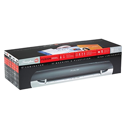 GBC Thermal Laminator Machine, Fusion 3000L, 12 Inch, 1 Min Warm-up, 3 or 5 Mil, with 30 EZUse Laminating Pouches (3381650027)