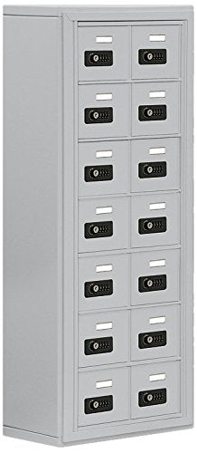 Salsbury Industries 19078-14ASC Cell Phone-7 Unit Surface Mounted-Resettable Combination Locks with 8-Inch Diameter Compartments, Aluminum