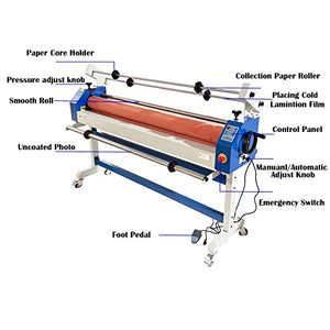 EQCOTWEA Cold Laminator 51in Semi-auto Electric/Manual Laminating Machine